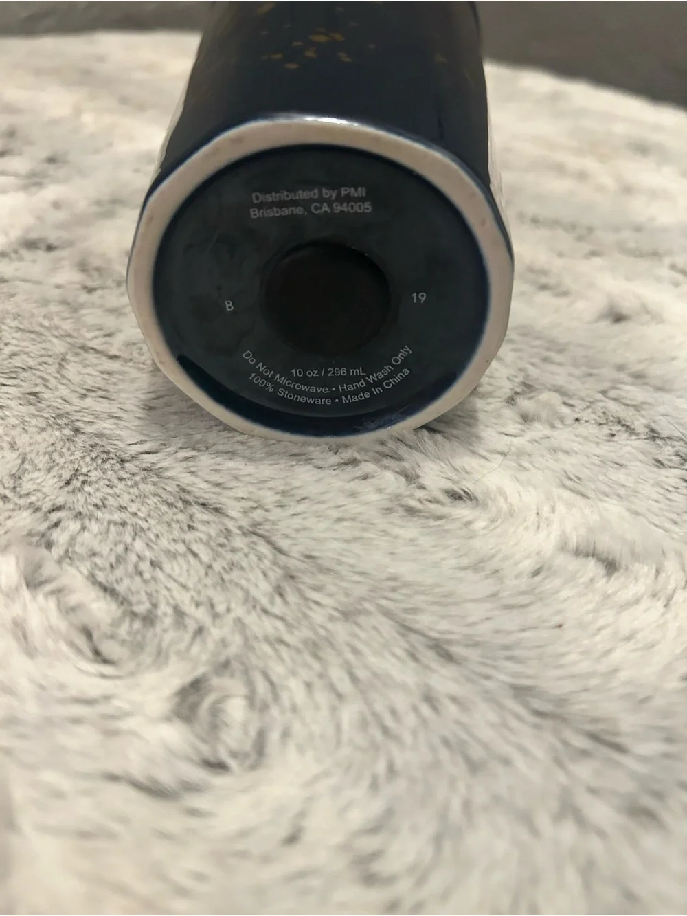 Blue Ceramic Tumbler with Gold Speckle - Travel Lid